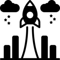 Solid black icon for growth vector