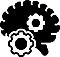 Solid black icon for cognition vector