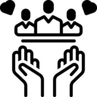 Solid black icon for sociability vector