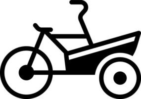 Solid black icon for cargo bike vector