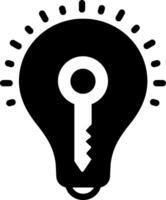 Solid black icon for key idea vector