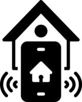 Solid black icon for smart home vector