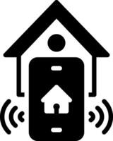 Solid black icon for smart home vector