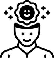 Solid black icon for optimism vector