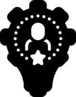 Solid black icon for skill vector