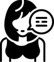 Solid black icon for says speak vector