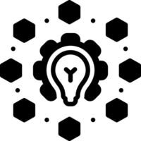 Solid black icon for idea generation vector