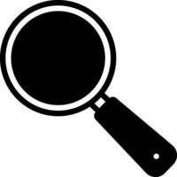 Solid black icon for magnifier vector