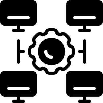 Solid black icon for operating vector