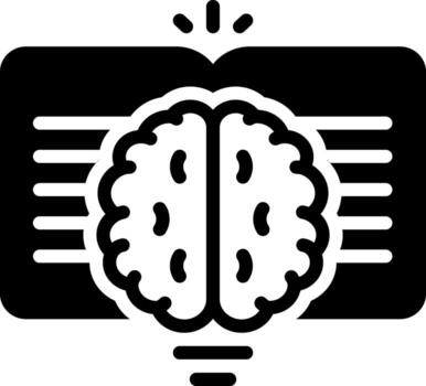 Solid black icon for knowledge vector