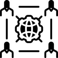Solid black icon for outsourcing vector