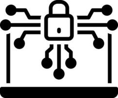 Solid black icon for encryption vector