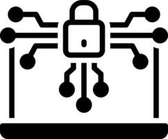 Solid black icon for encryption vector