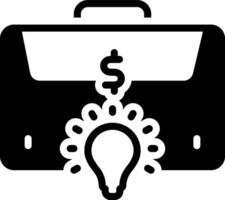 Solid black icon for business idea vector