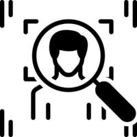 Solid black icon for identification vector