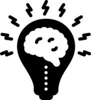 Solid black icon for brainstorm vector