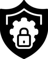 Solid black icon for security vector