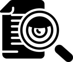 Solid black icon for evidence vector