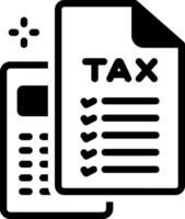 Solid black icon for tax calculation vector