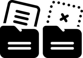 Solid black icon for missing data vector