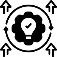 Solid black icon for process improvement vector