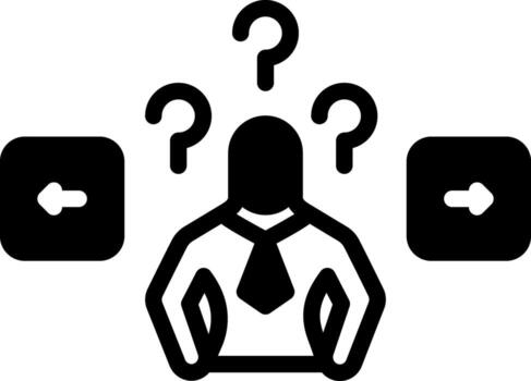 Solid black icon for decision making vector