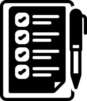 Solid black icon for task vector