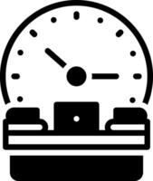 Solid black icon for time management vector