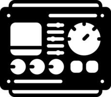 Solid black icon for control panel vector