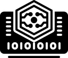 Solid black icon for bytes vector