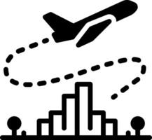 Solid black icon for flight vector