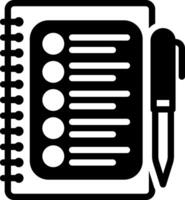 Solid black icon for to do list vector