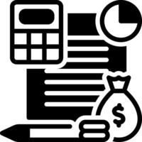 Solid black icon for budget vector