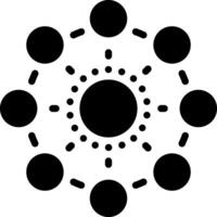 Solid black icon for collaboration vector