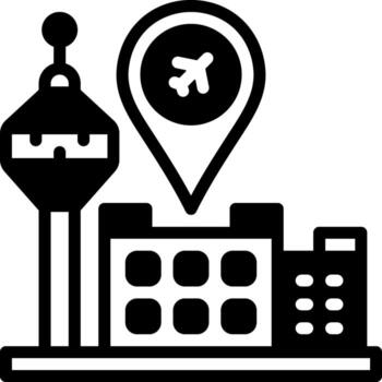 Solid black icon for location vector