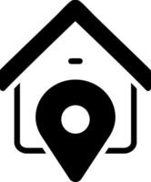 Solid black icon for address vector