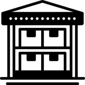 Solid black icon for inventory vector