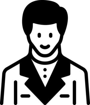 Solid black icon for manager vector