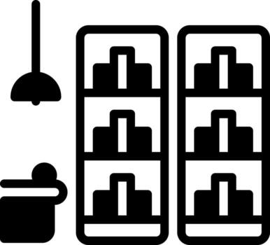 Solid black icon for library vector