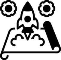 Solid black icon for project vector