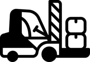 Solid black icon for material handling vector