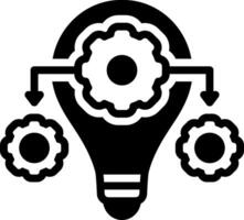 Solid black icon for implementation vector