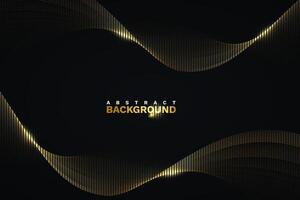 luxury black gold abstract background banner. illustration black strip art and gold line vector