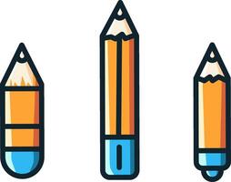 Set of colorful and cute pencils vector