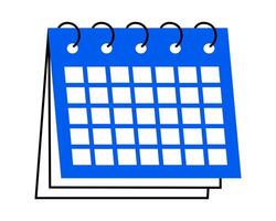 mano dibujado linda ilustración de calendario. plano calendario o calendario papelería página en de colores garabatear estilo. planificación o hora administración icono. evento fecha límite. aislado en blanco antecedentes. vector