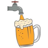 Beer in a mug, isolated illustration on a white background vector