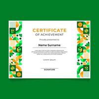 Abstract Geometric Mosaic Certificate Template Design for Environmental Theme vector