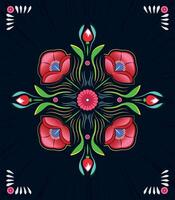 A set of floral borders with a border of flowers Colorful Rickshaw painting vector