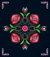 un conjunto de floral fronteras con un frontera de flores vistoso bicitaxi pintura vector