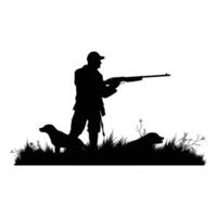 Deer Hunting Silhouette. Dear Hunting Illustration. vector